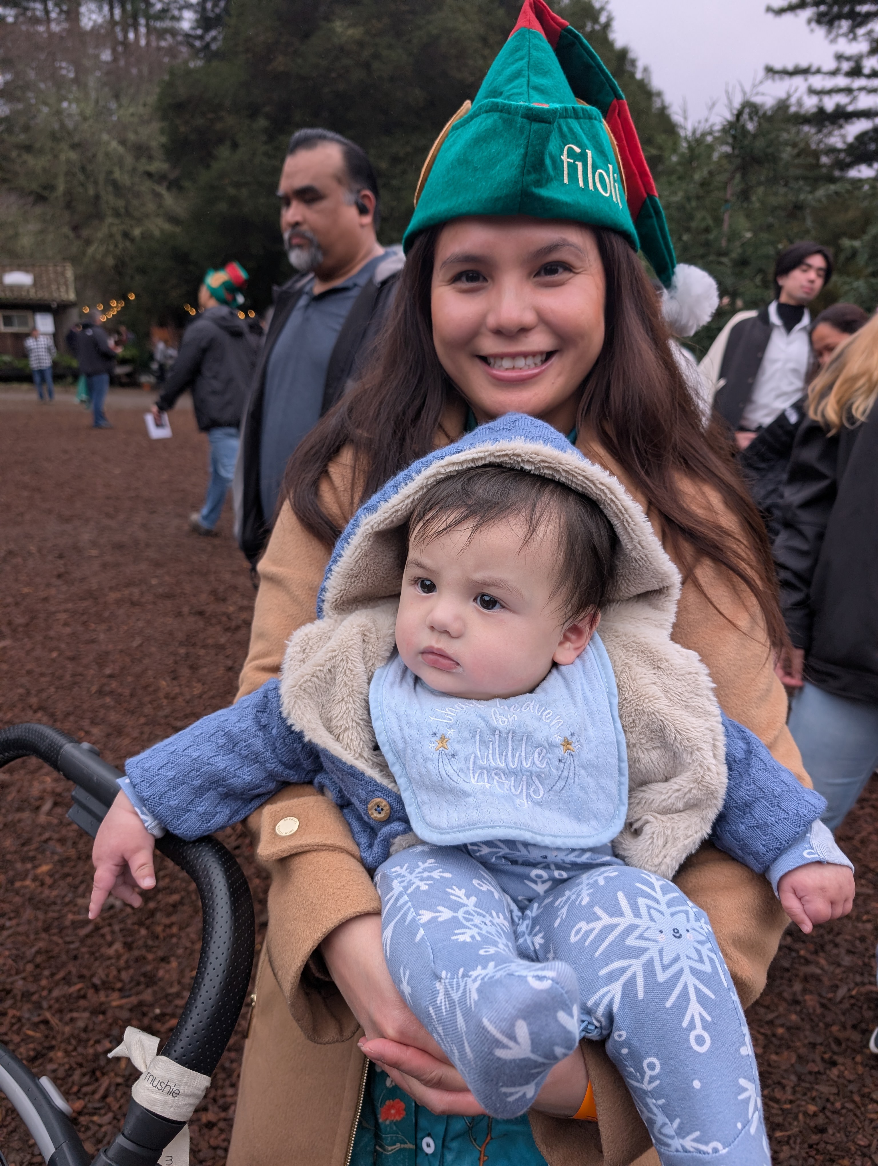 Alan seeing the lights at Filoli with mom.